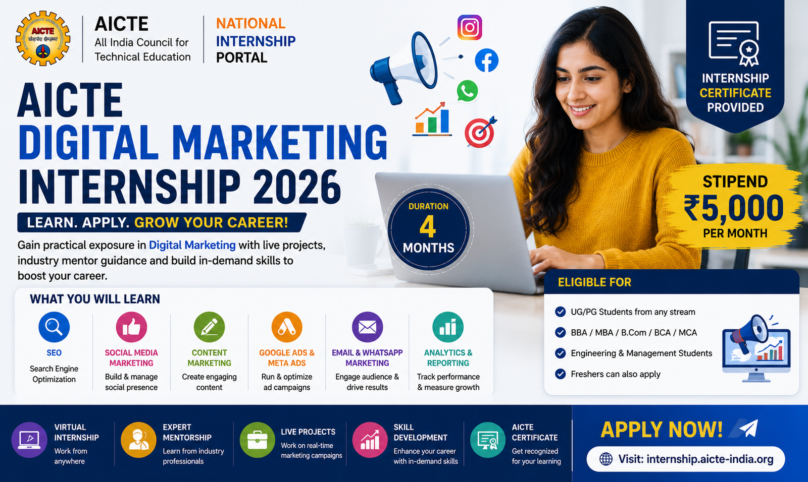 AICTE Digital Marketing Internship 2026 | Apply Online