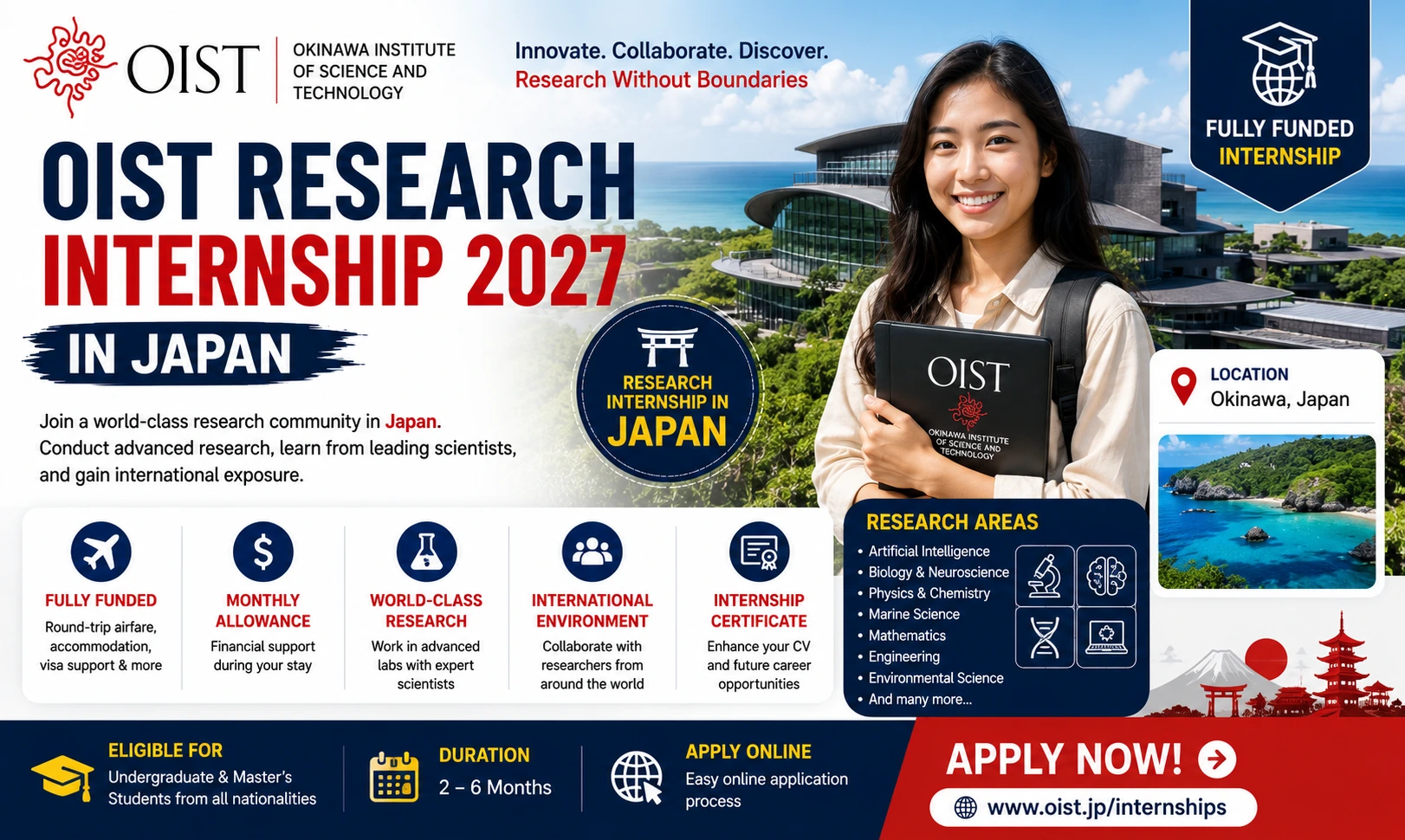 OIST Internship 2027 in Japan | Apply Online