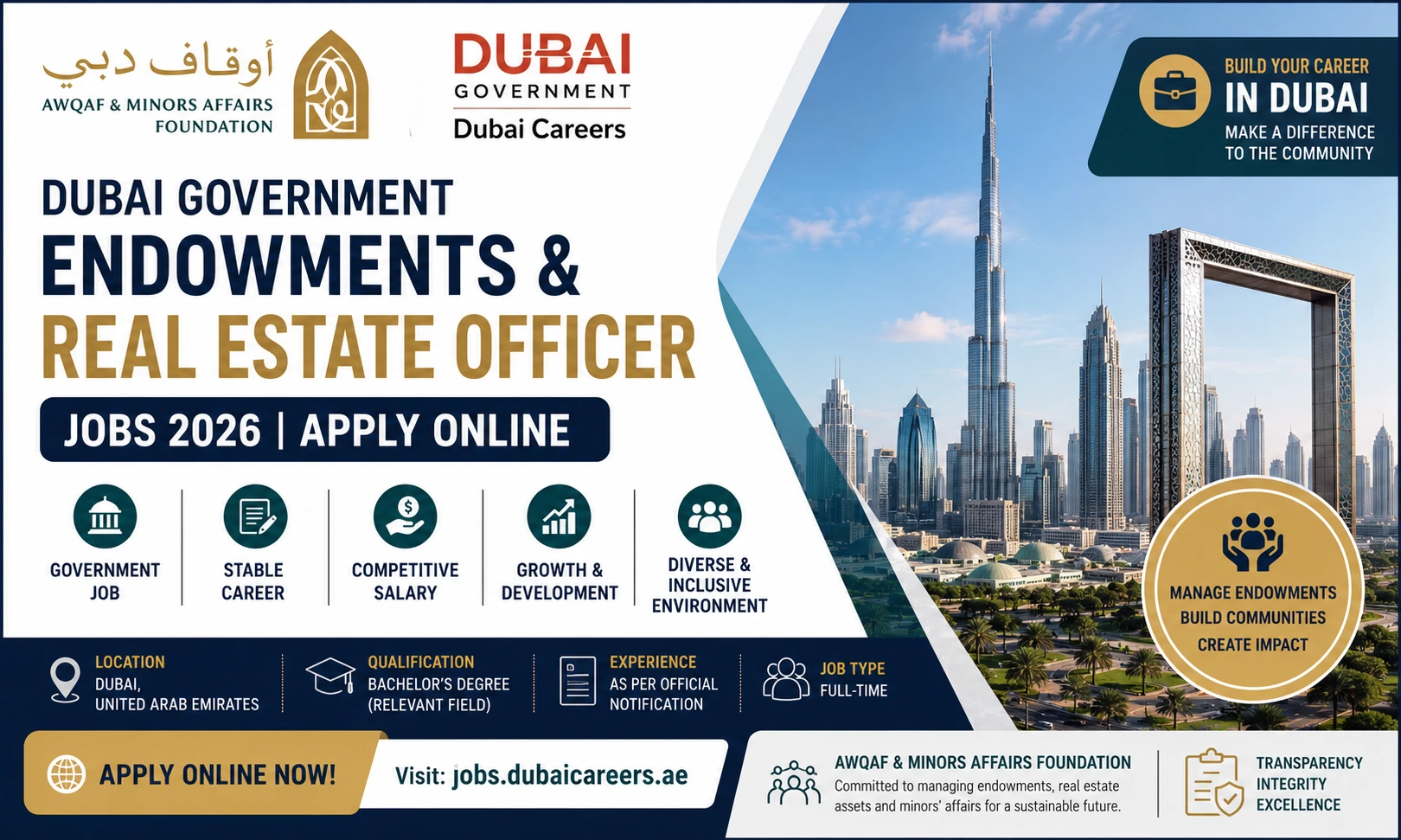 Dubai Government Endowments Jobs 2026 | Apply Now