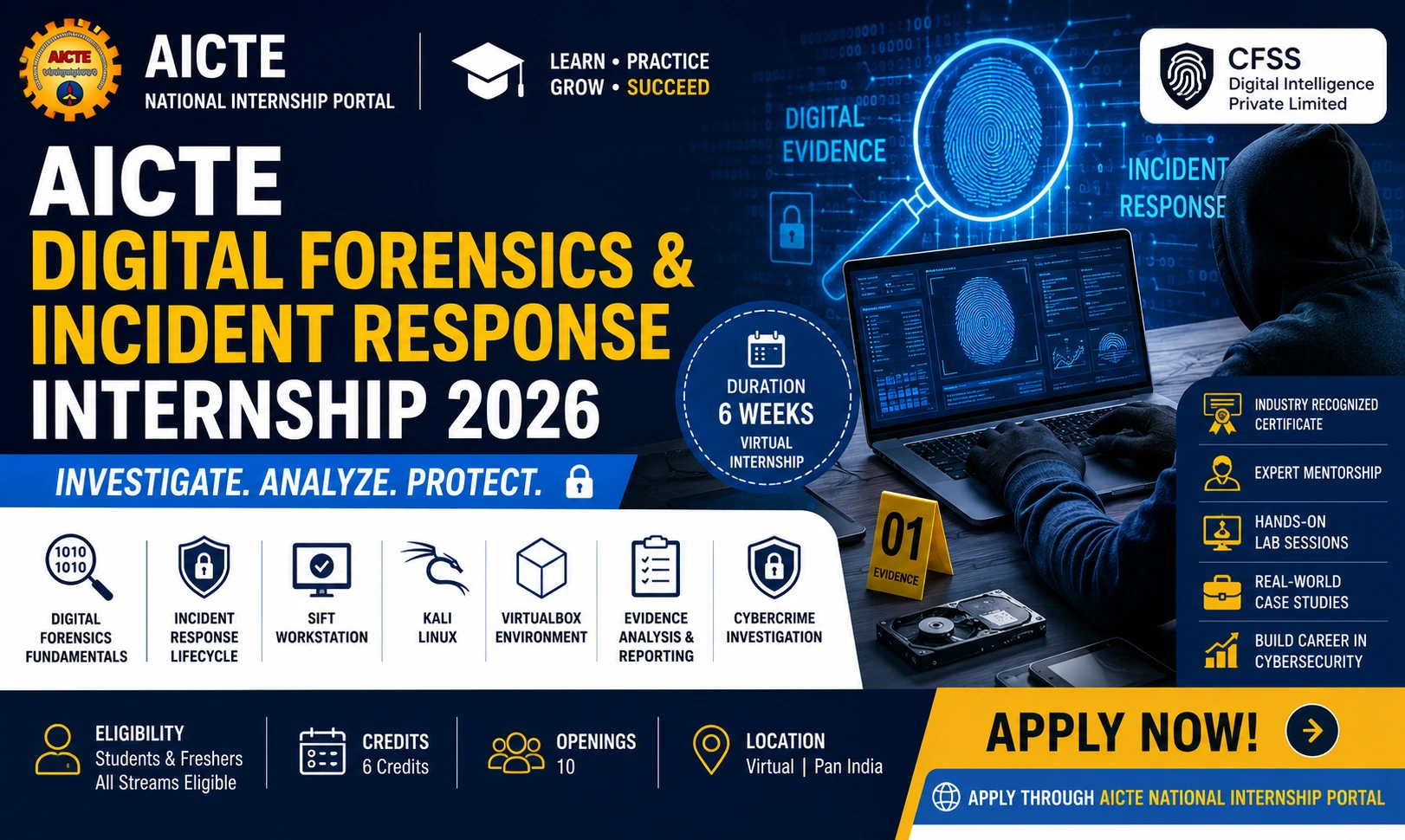 AICTE DFIR Internship 2026 for Students | Apply Now