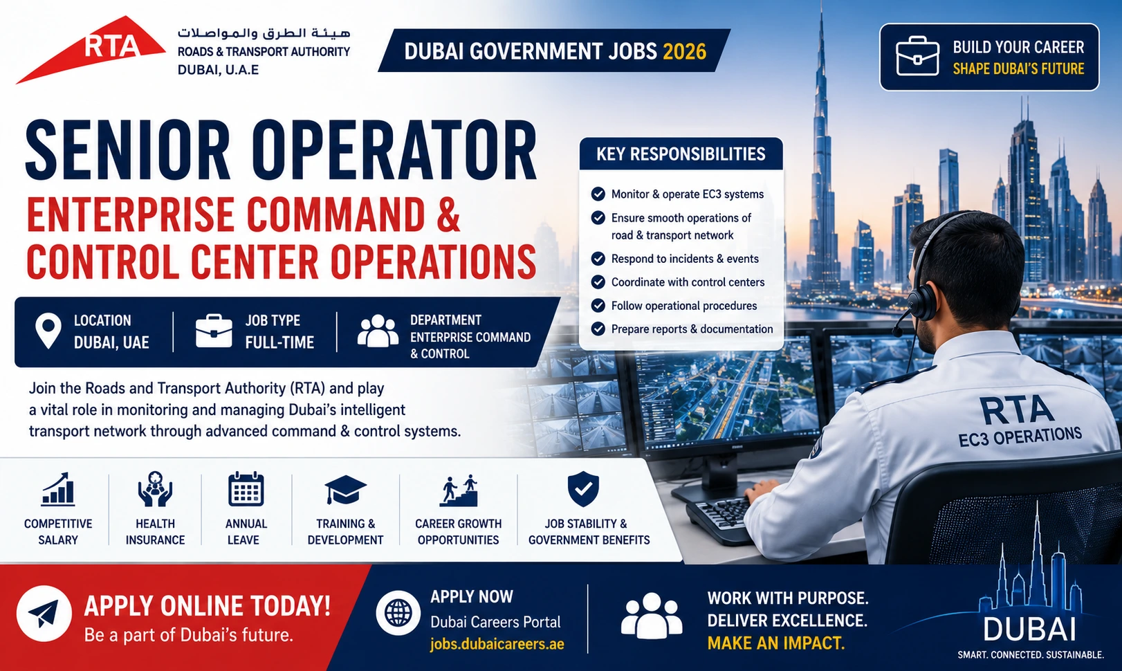 Dubai RTA Senior Operator Jobs 2026 | Apply Online