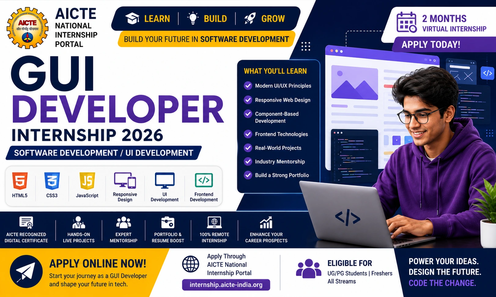 AICTE GUI Developer Internship 2026 | Apply Online
