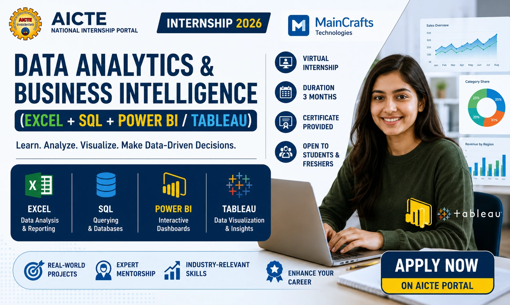 AICTE Business Intelligence Internship 2026 | Apply Now