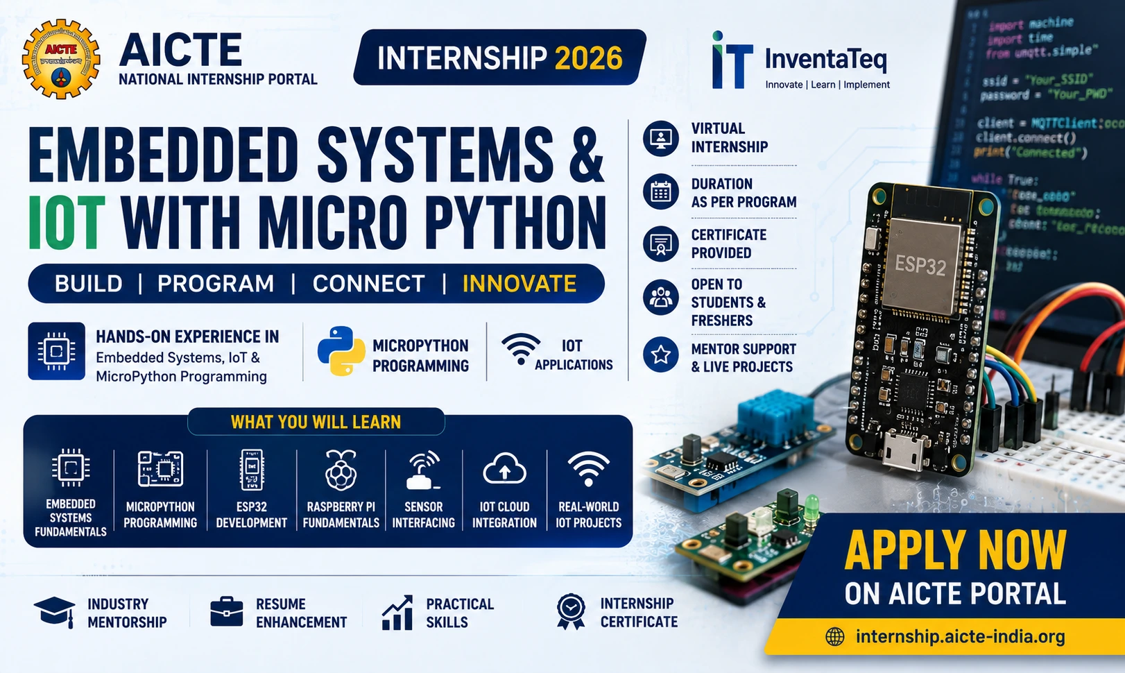 AICTE Embedded Systems Internship 2026 | Apply Now