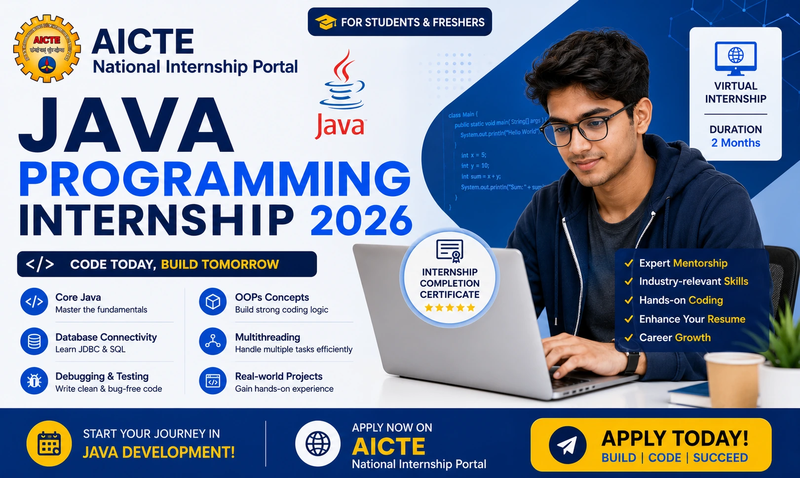 AICTE Java Programming Internship 2026 | Apply Online
