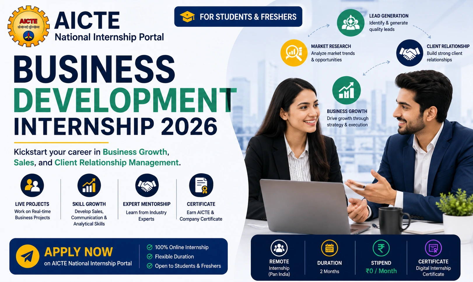 AICTE Business Development Intern 2026 for Students | Apply Now