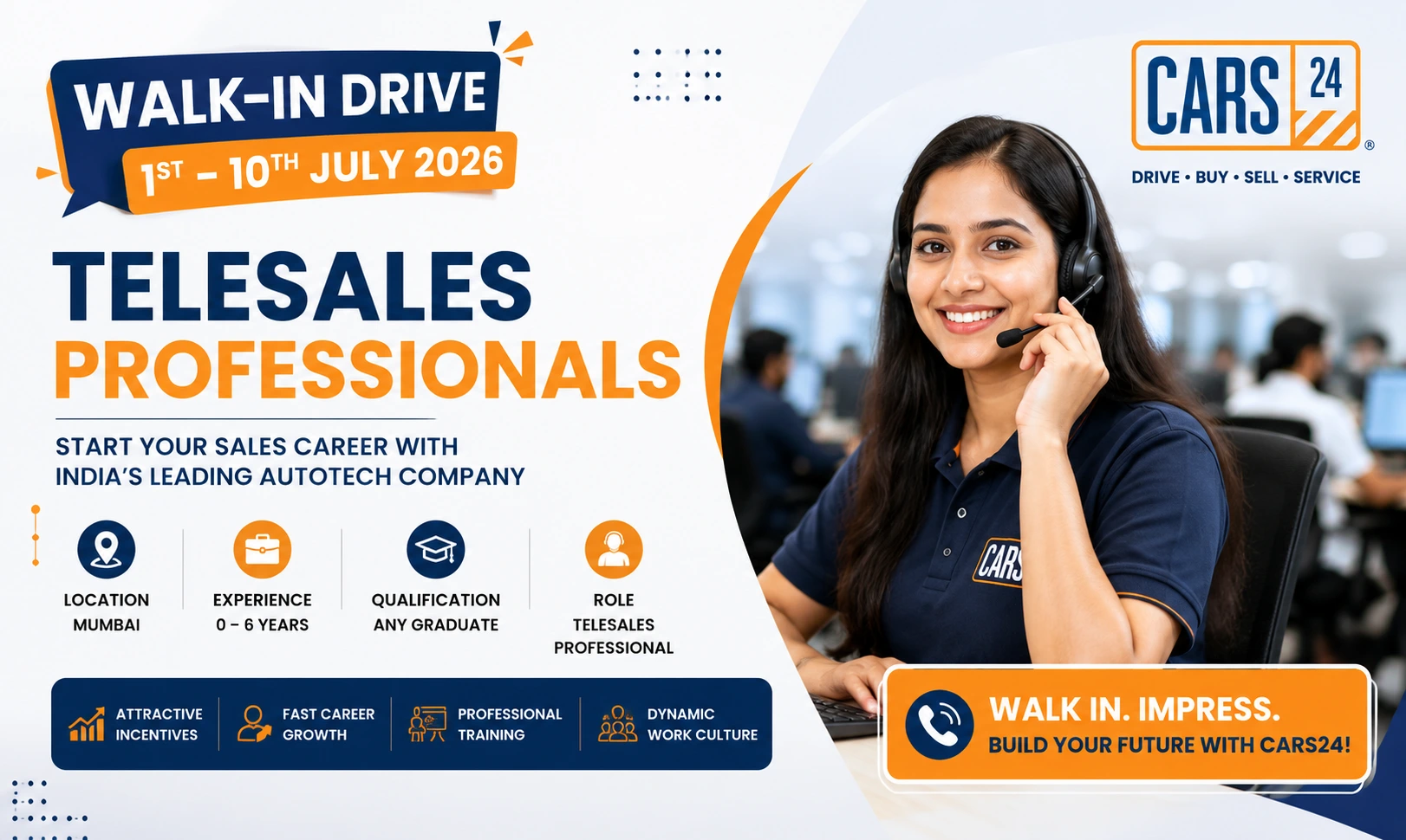 CARS24 Walk-in Drive Mumbai | Freshers – Experienced