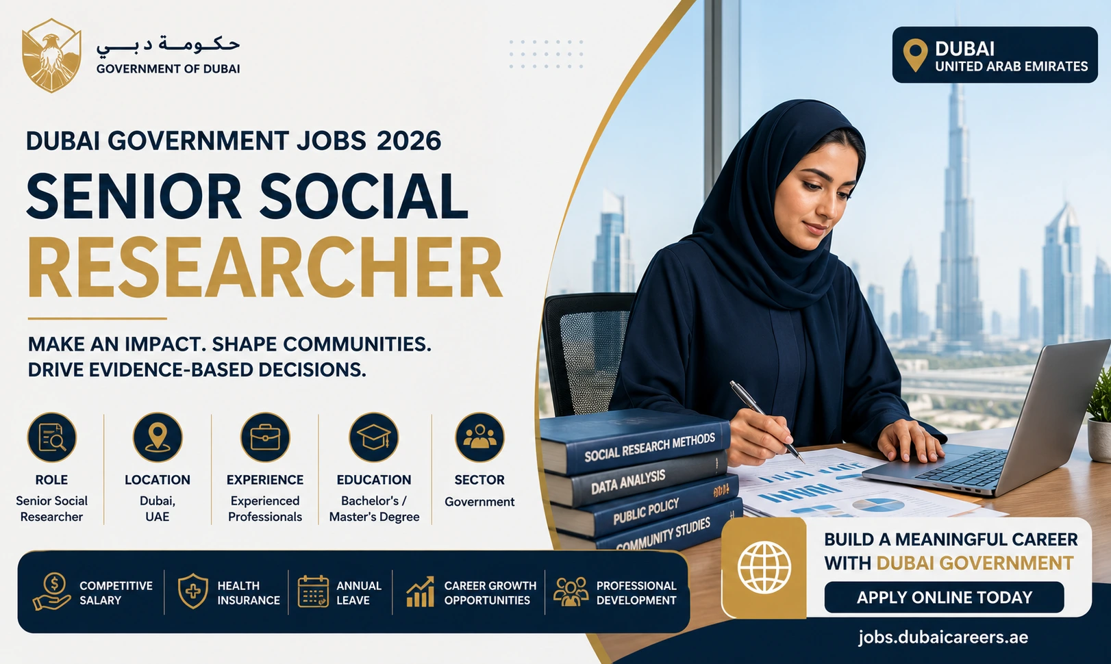Dubai Government Jobs 2026 | Senior Social Researcher Vacancy