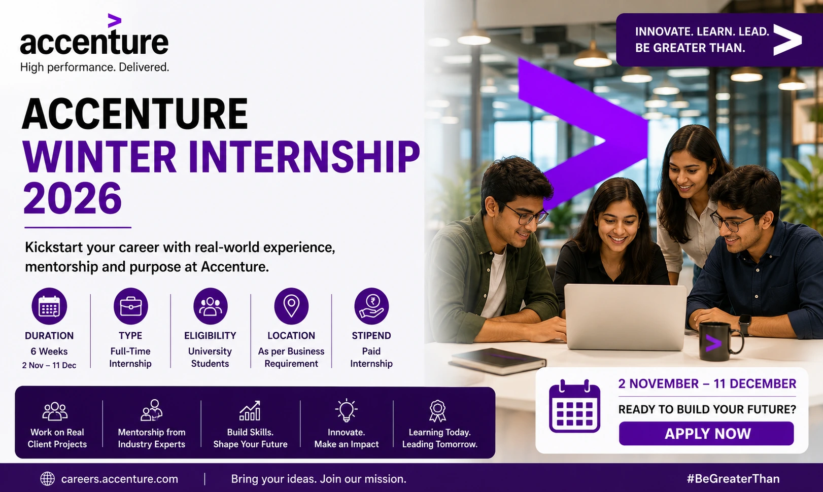 Accenture Internship 2026 | Winter Program for University Students