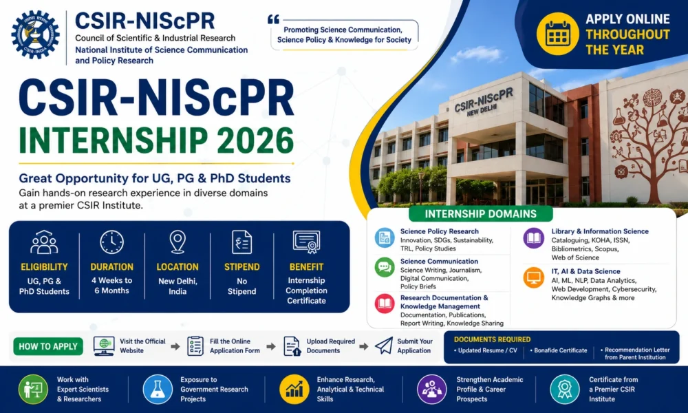CSIR-NIScPR Internship 2026
