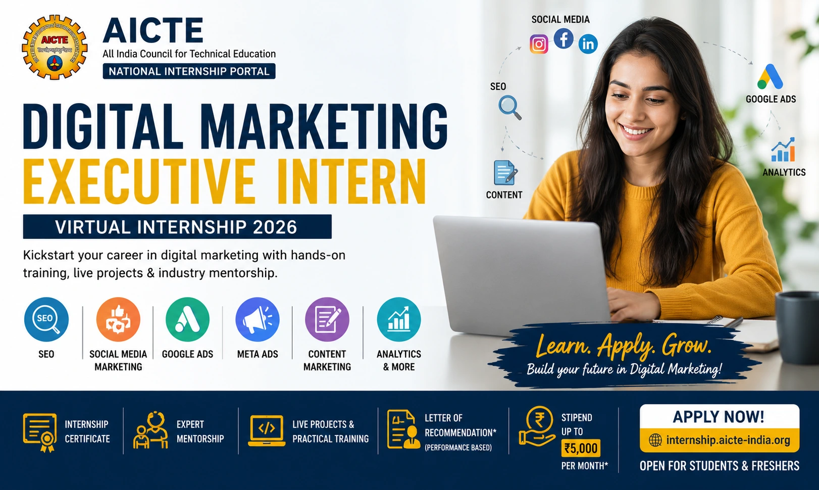 AICTE Digital Marketing Internship 2026 | Apply Today