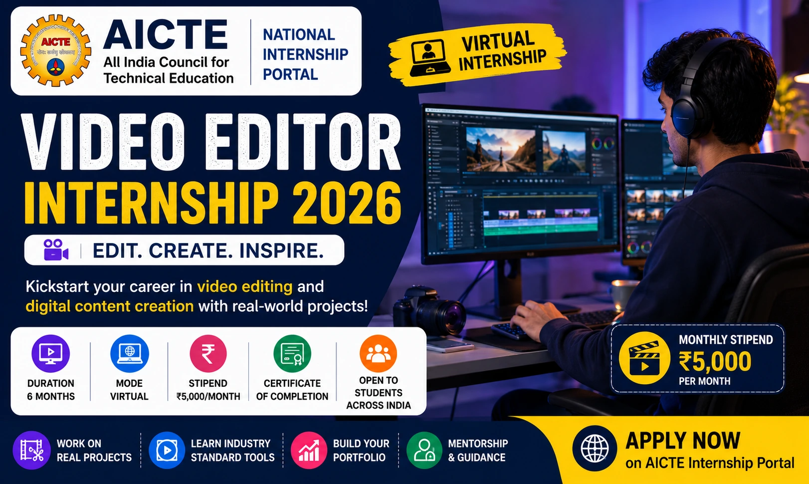 AICTE Virtual Internship 2026 | Video Editing Opportunity