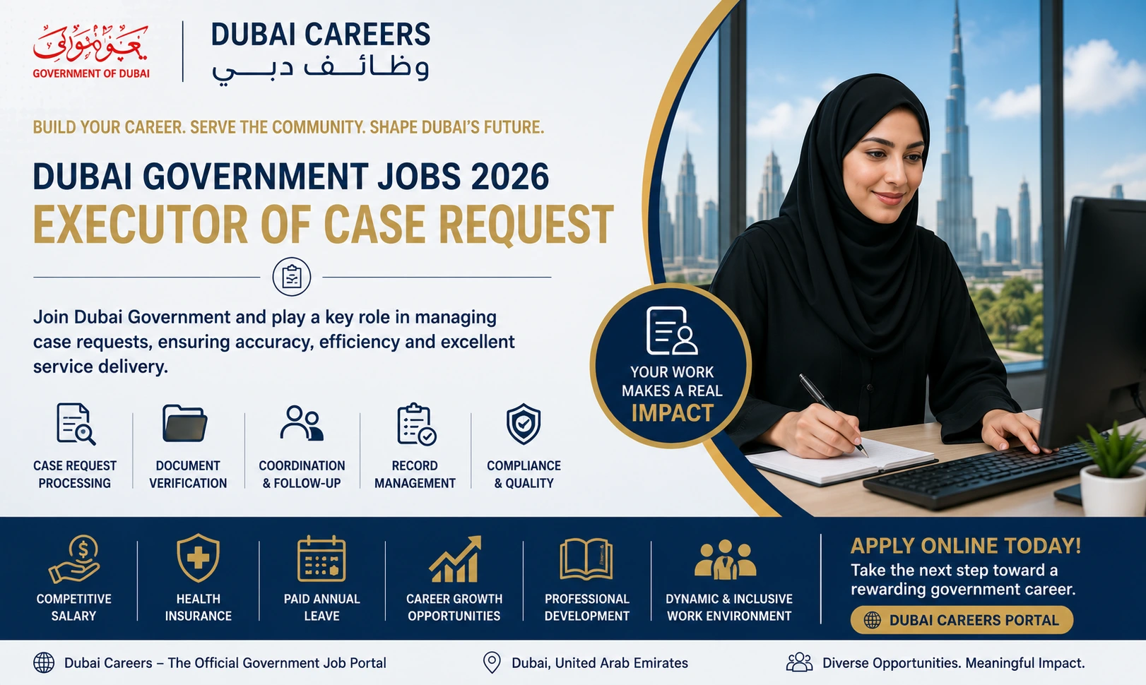 Dubai Government Jobs 2026 | Executor of Case Request | Apply Online