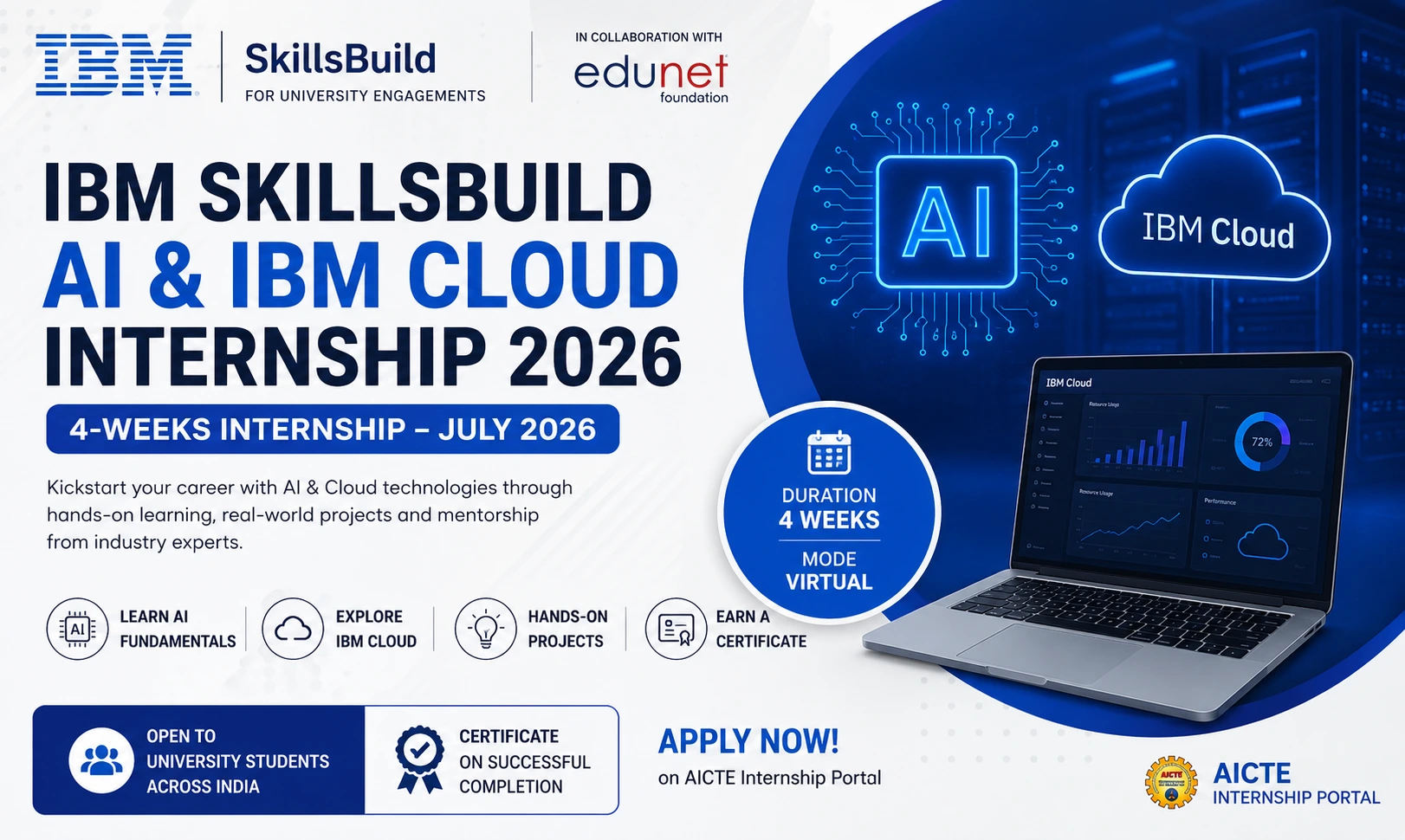 AICTE IBM Internship 2026 | Free Certificate | Apply Now