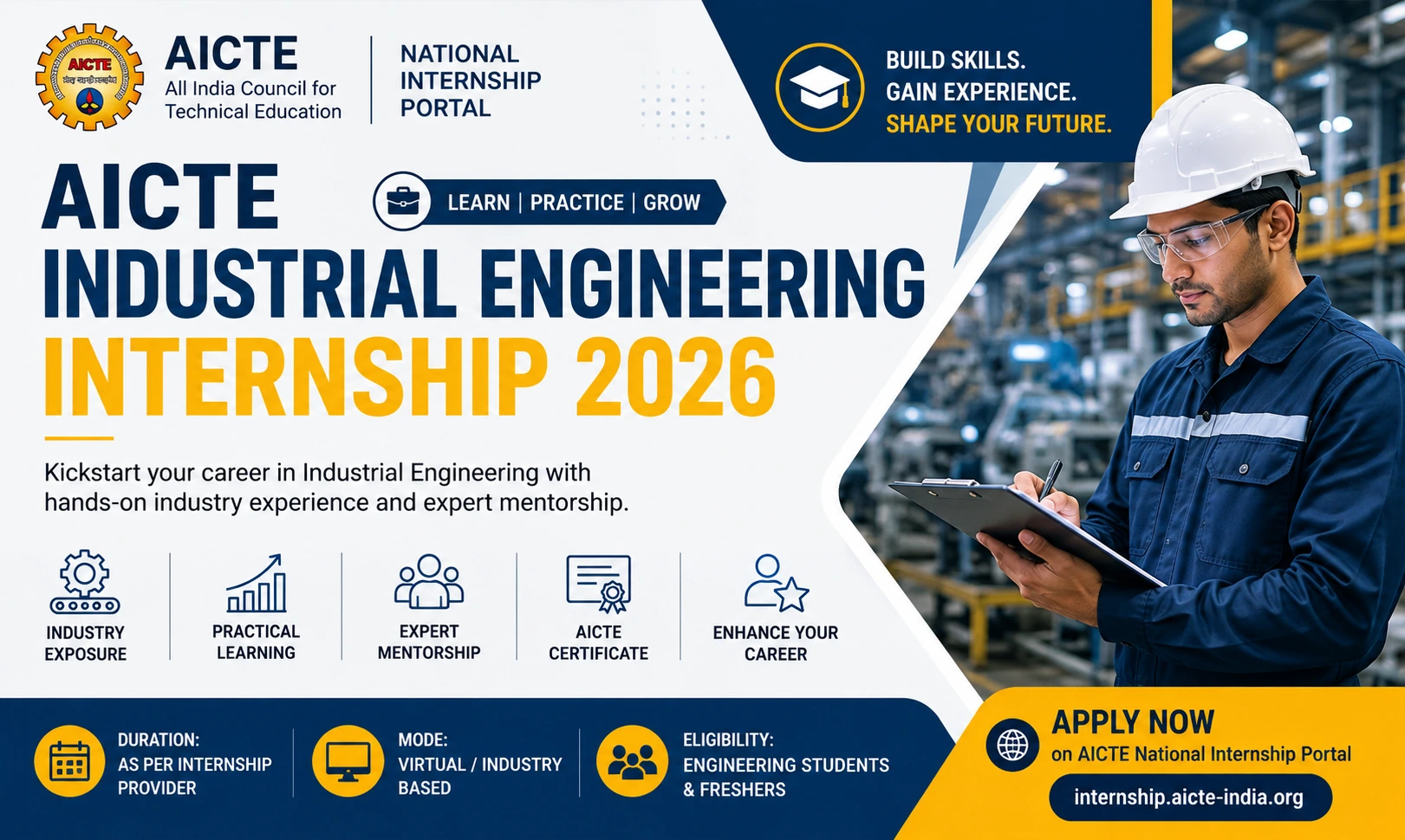 AICTE Industrial Engineering Internship 2026 | Apply Now