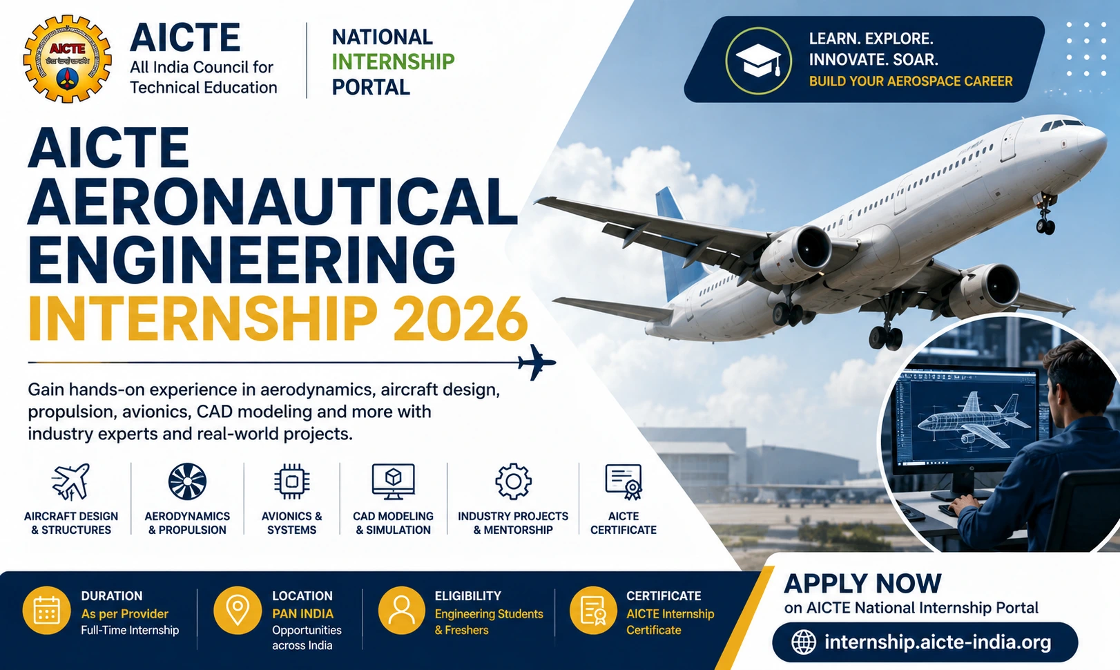 AICTE Aeronautical Internship 2026 for Students | Apply Now