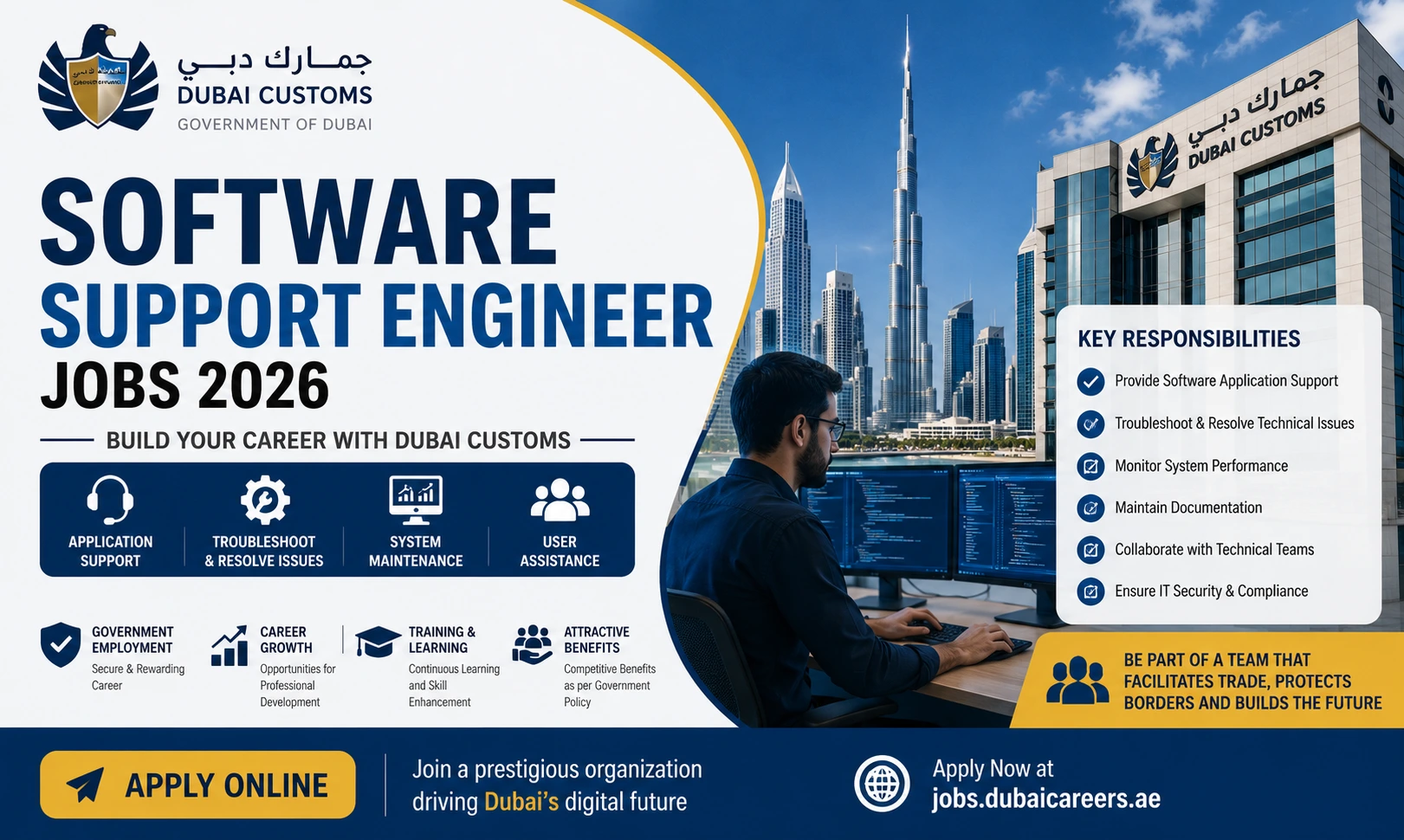 Dubai Customs IT Jobs 2026 for Students | Apply Now