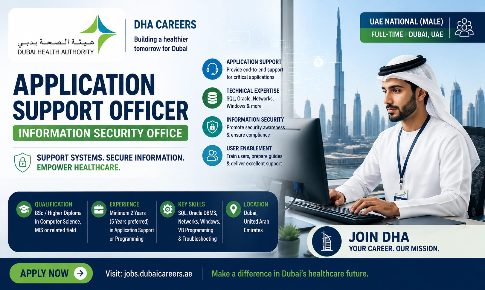 Dubai Health Authority Jobs 2026 | Application Support Officer