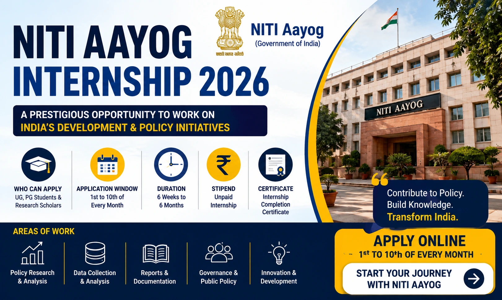 NITI Aayog Internship 2026 for Students | Apply Online