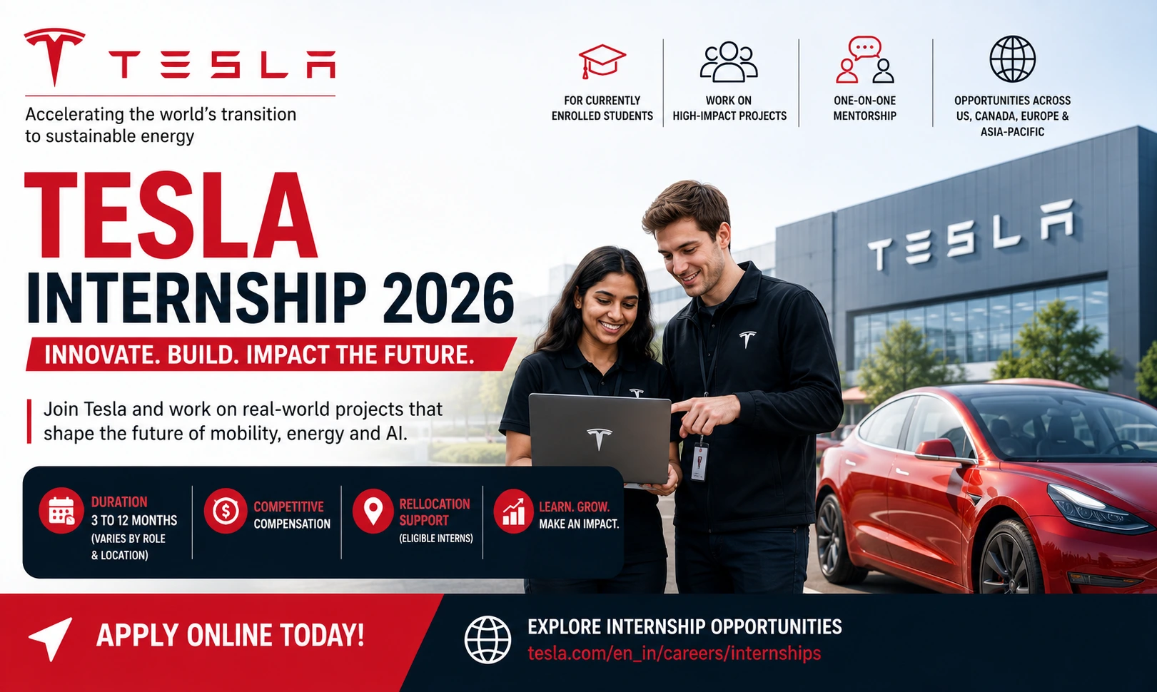 Tesla Internship 2026 for Students | Apply Today