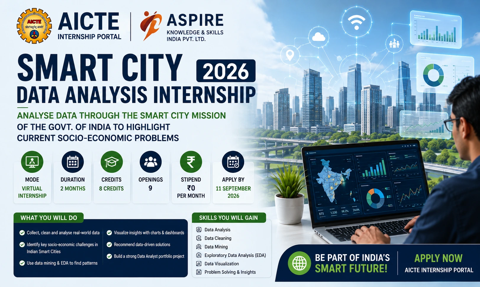 AICTE Data Analysis Internship 2026 for Smart City | Apply Now