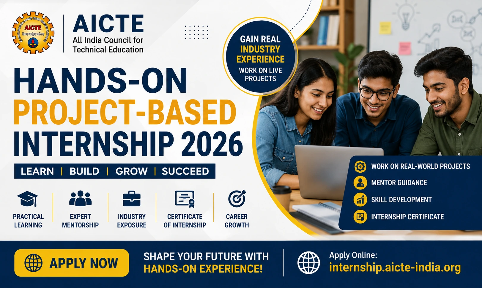 AICTE Project-Based Internship 2026 for Students | Apply Now