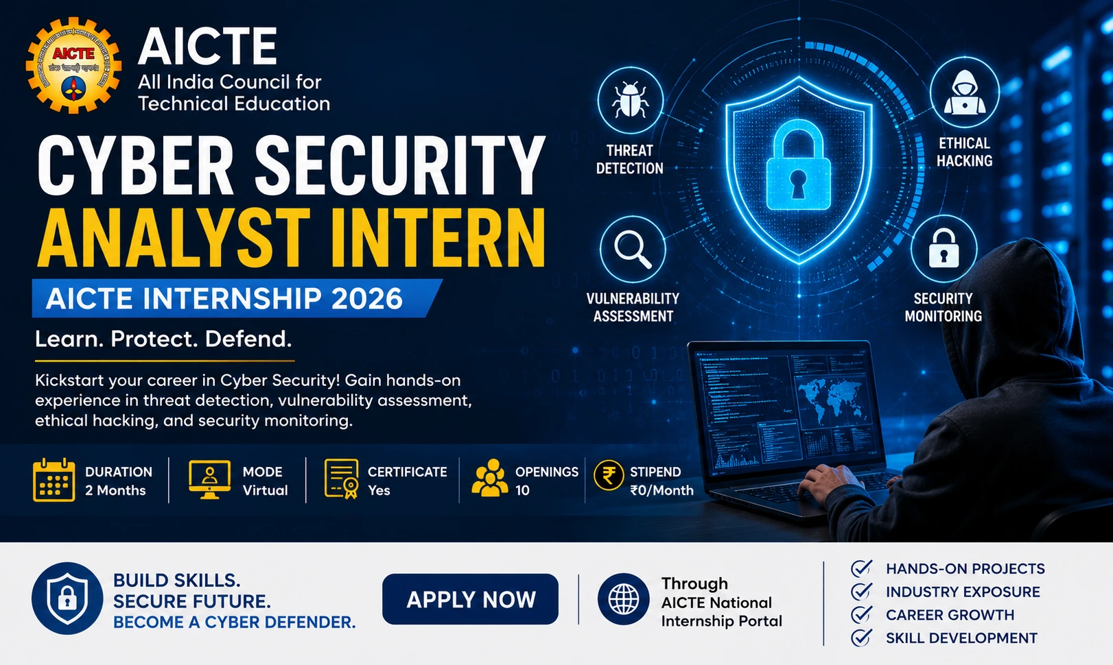 AICTE Cyber Security Analyst Internship 2026 | Apply Online