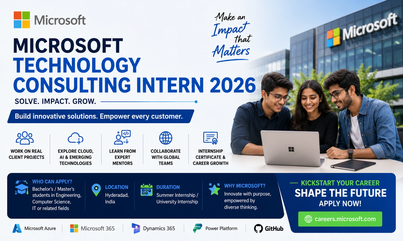 Microsoft Technology Consulting Intern 2026 | Apply Now