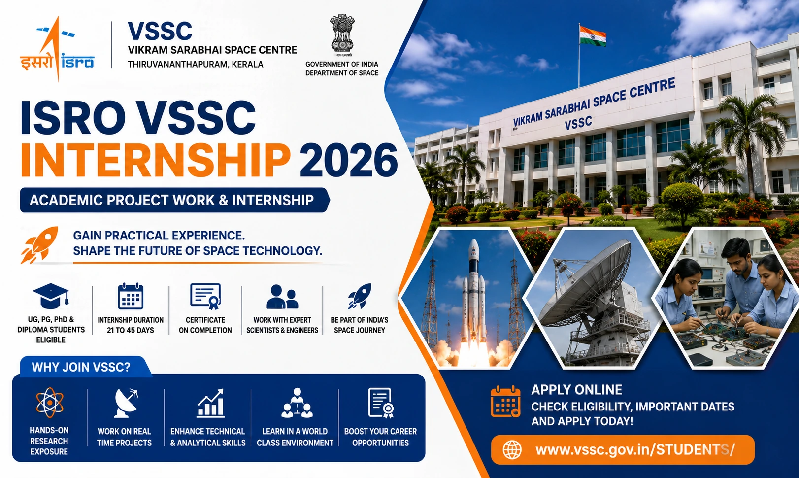 ISRO VSSC Internship 2026 for Students | Apply Online