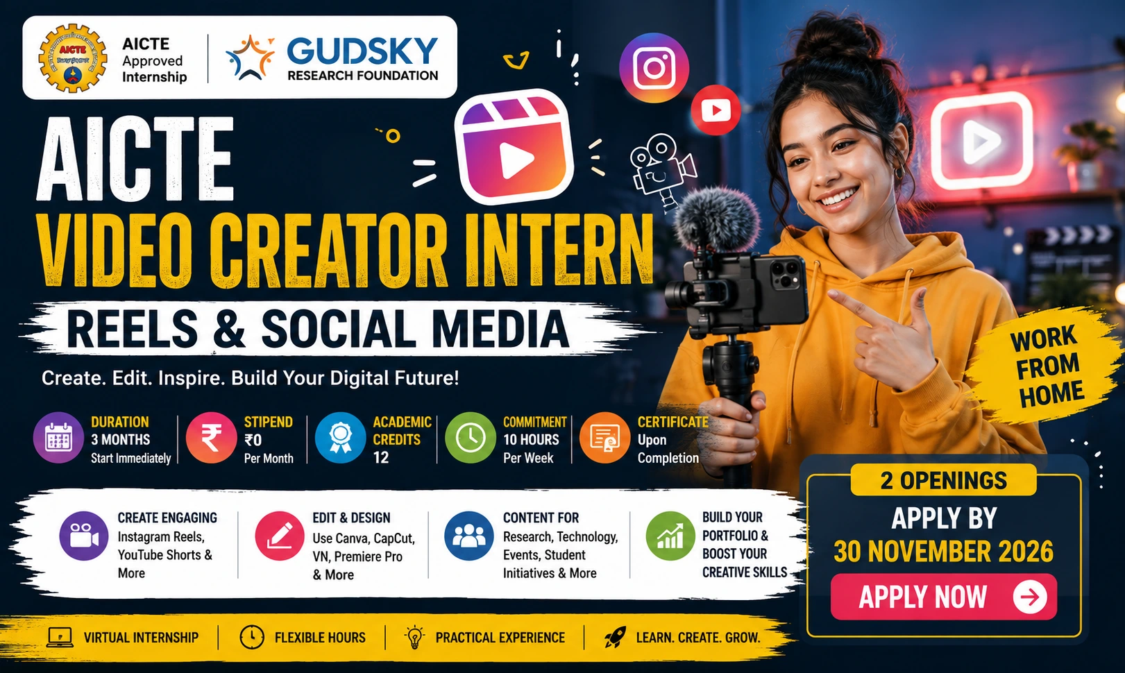 AICTE Video Creator Internship 2026 for Students | Apply Now