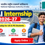 NHAI Internship 2026-27 with ₹20,000 Monthly Stipend