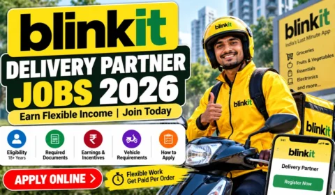 Blinkit Delivery Partner Jobs 2026 with delivery rider and online registration details