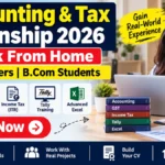 Accounting and Tax Internship 2026 Work From Home Jobs for Freshers and B.Com Students