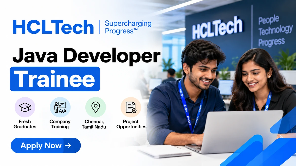 HCLTech Java Developer Jobs for Freshers