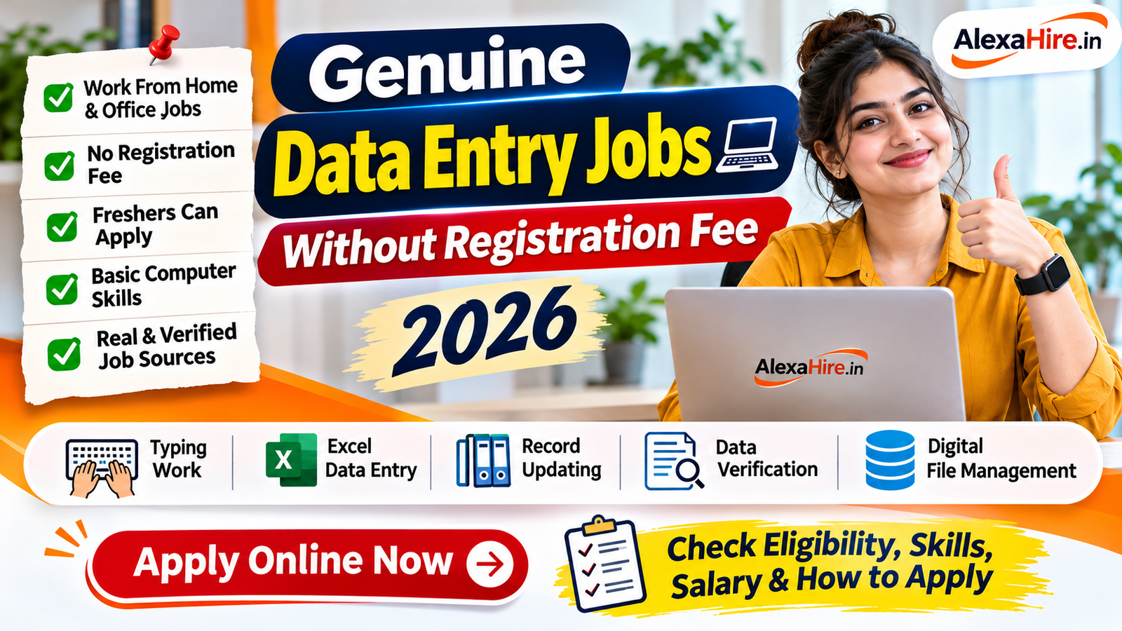 Genuine Data Entry Jobs Without Registration Fee 2026